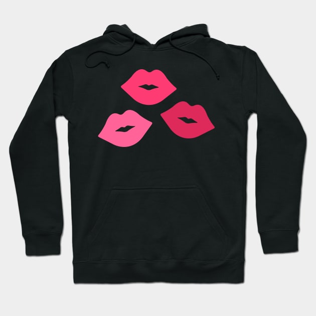 Pink Kisses Lips Hoodie by XOOXOO